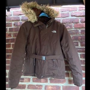 EUC The North Face Womens Faux Fur Hyvent Hooded Parka Puffer Goose Jacket M